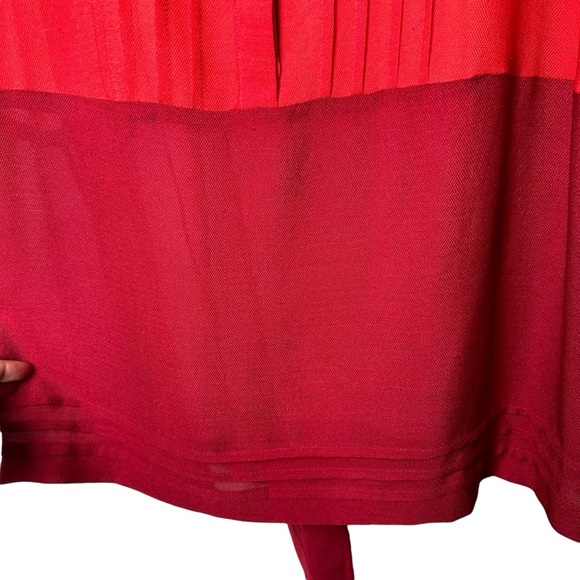 Rag & Bone Size 6 Color Block High Low Sleeveless Top Collared 100% Silk Red - Picture 10 of 13